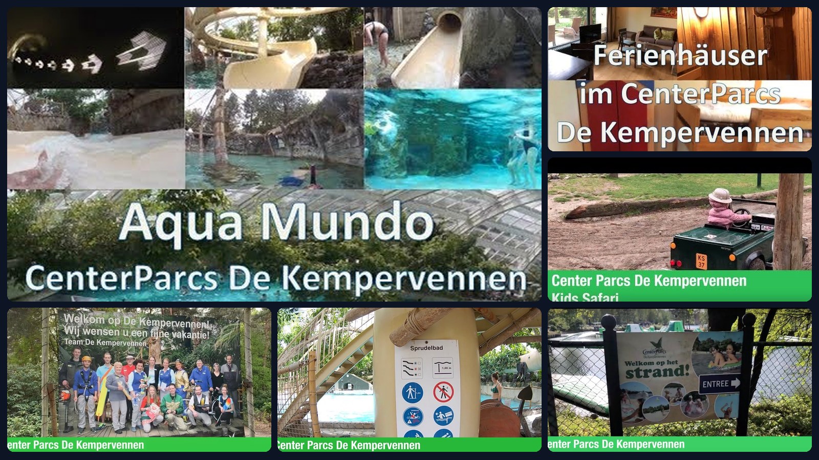 Center Parcs De Kempervennen – Collage aus Aqua Mundo, Market Dome und Park