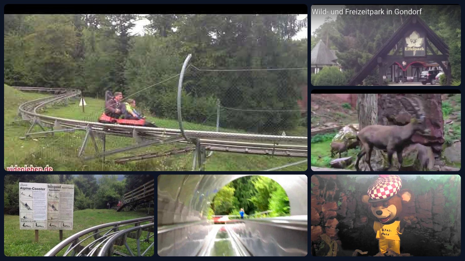 Eifelpark Gondorf – Collage unserer Videos aus Attraktionen, Rutschen und Wildpark