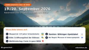 Familienausflüge in NRW am 19./20. September 2026 – Cover mit fünf Ausflugstipps