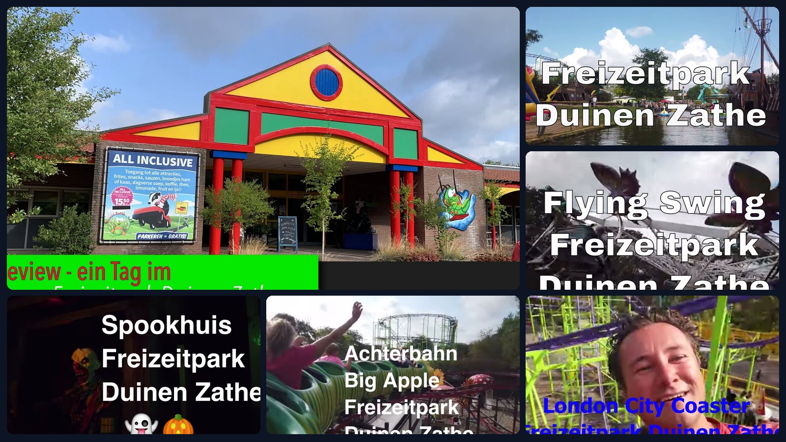 Freizeitpark Duinen Zathe in Appelscha – Collage unserer Videos aus Attraktionen und Rundgang