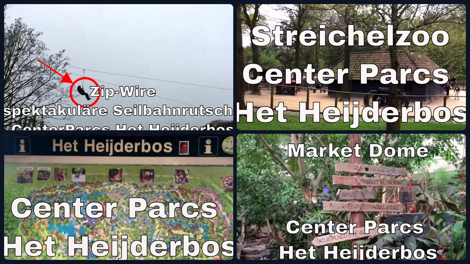 Zip-Wire und Streichelzoo im Center Parcs Het Heijderbos – Video-Mosaik