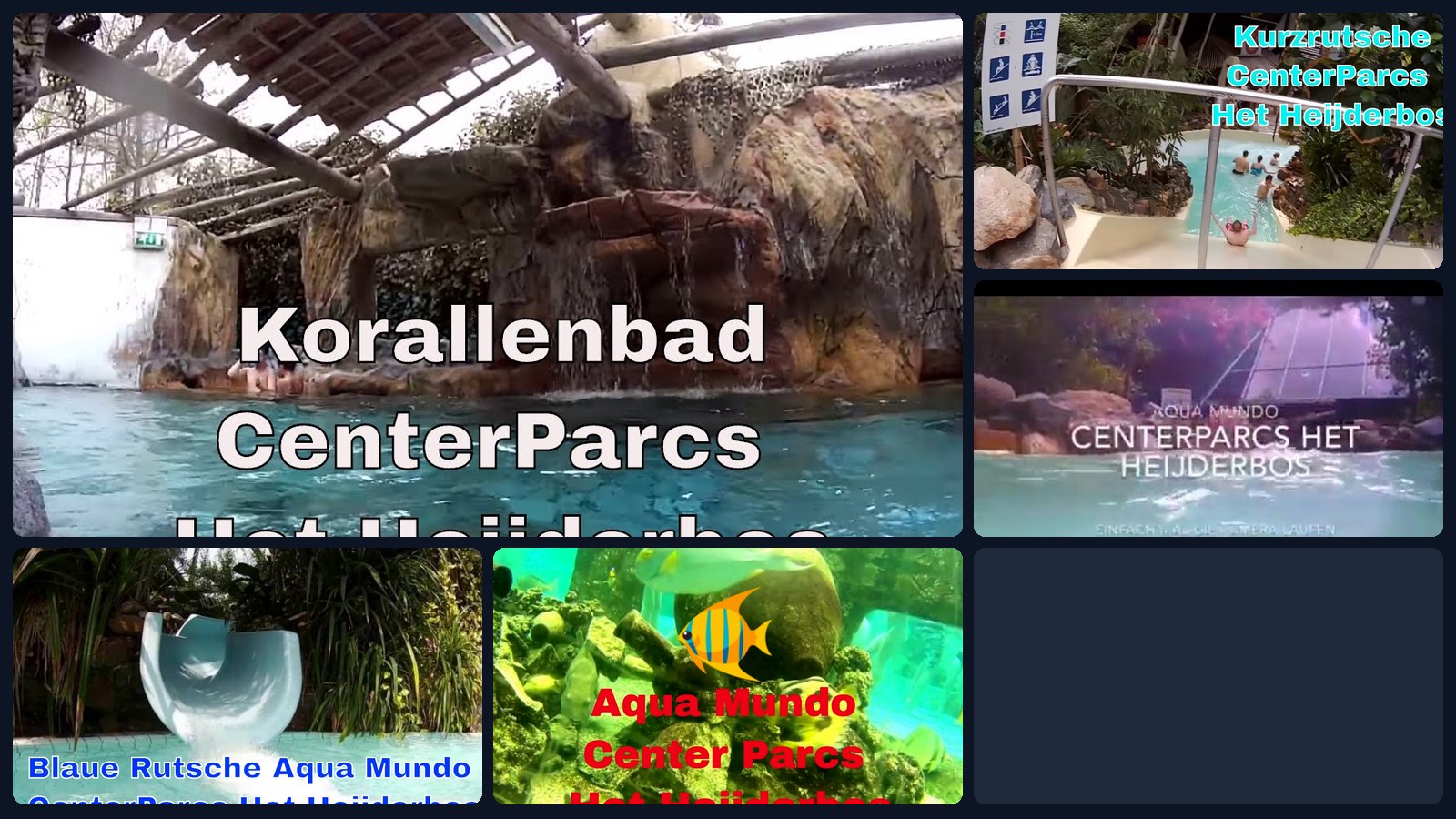 Aqua Mundo im Center Parcs Het Heijderbos – Video-Mosaik