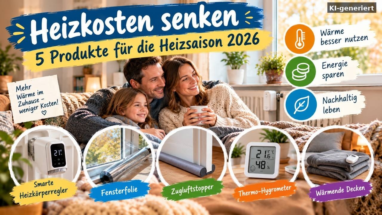 Heizkosten senken: 5 Produkte für die Heizsaison 2026 (KI-generiert)
