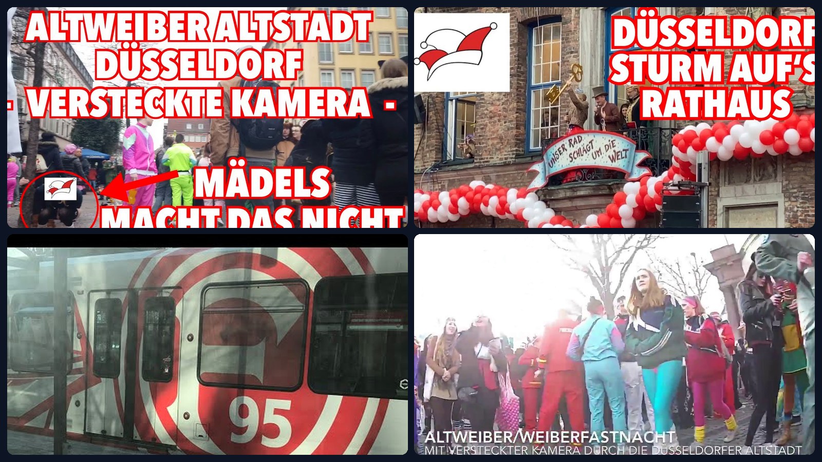 Weiberfastnacht in Düsseldorf – Sturm auf das Rathaus im Video-Mosaik