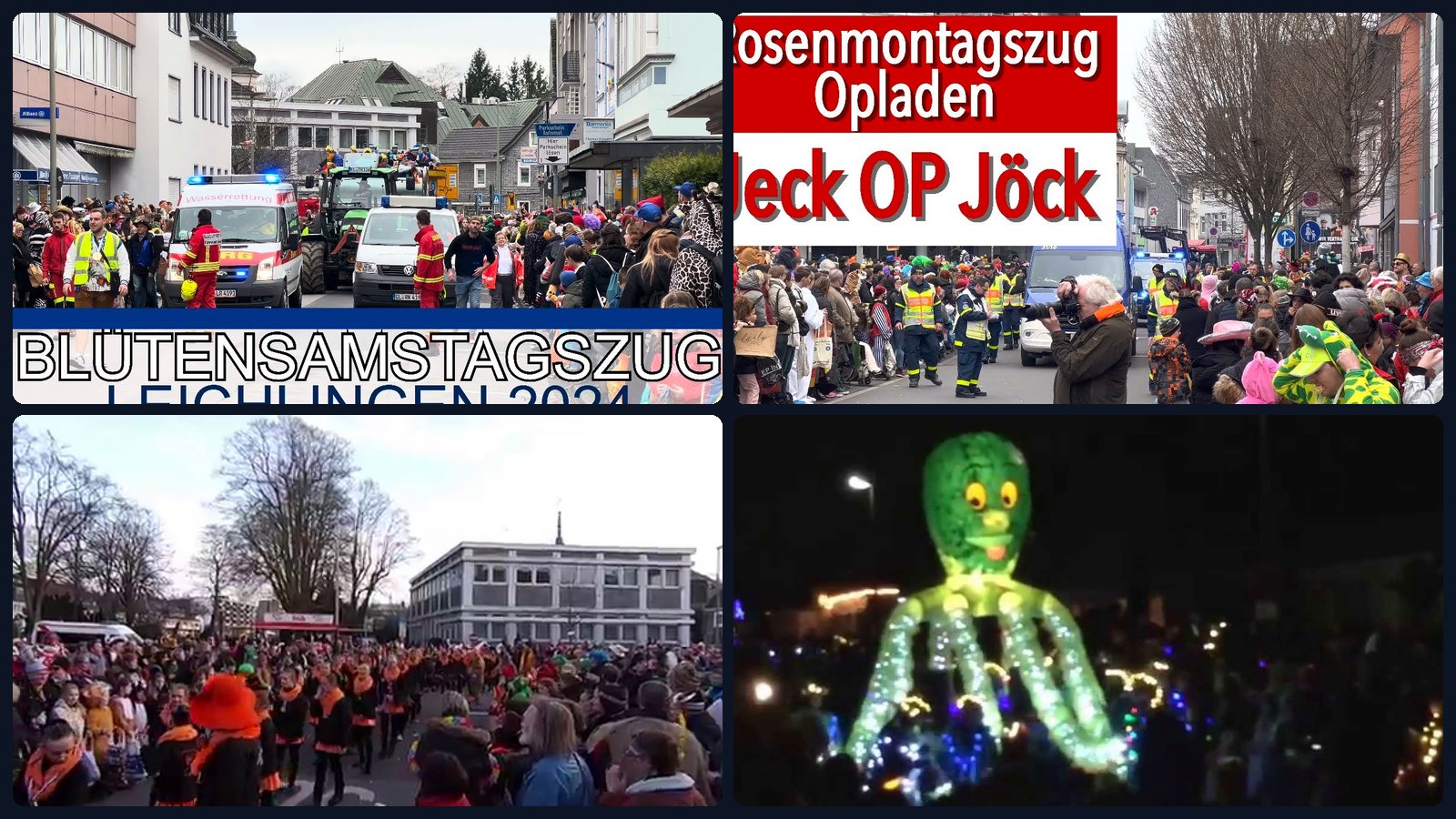 Rosenmontagszug Opladen und Blütensamstag Leichlingen – Video-Mosaik