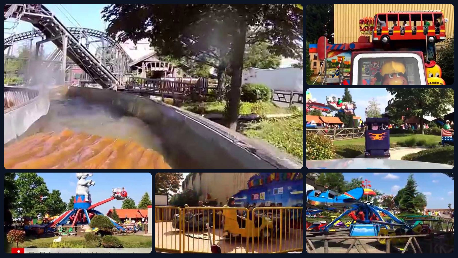 Wunderland Kalkar – Collage aus Fahrgeschäften und Aussicht