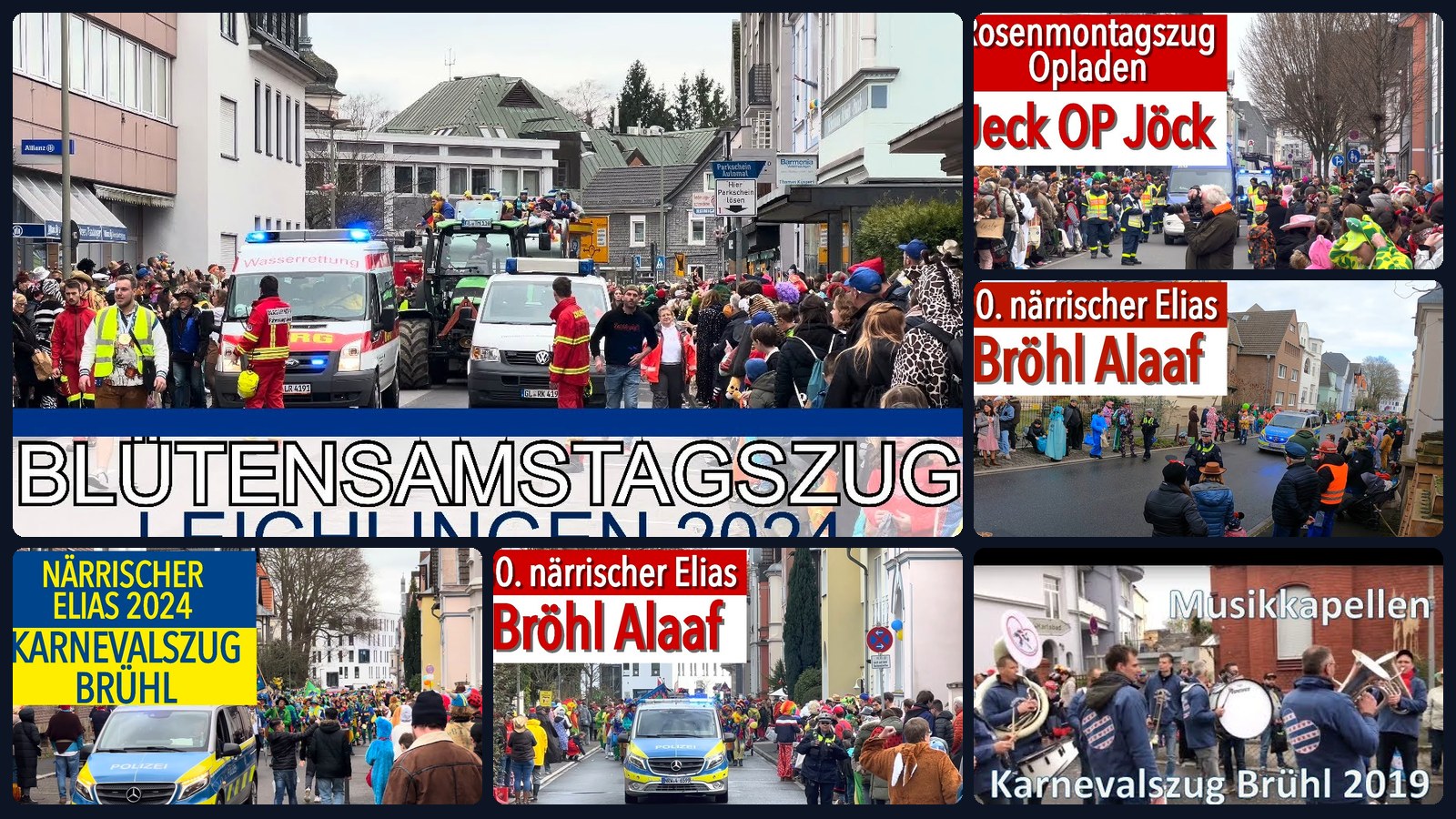 Karneval in NRW – Collage unserer Videos aus Brühl, Düsseldorf und Umgebung