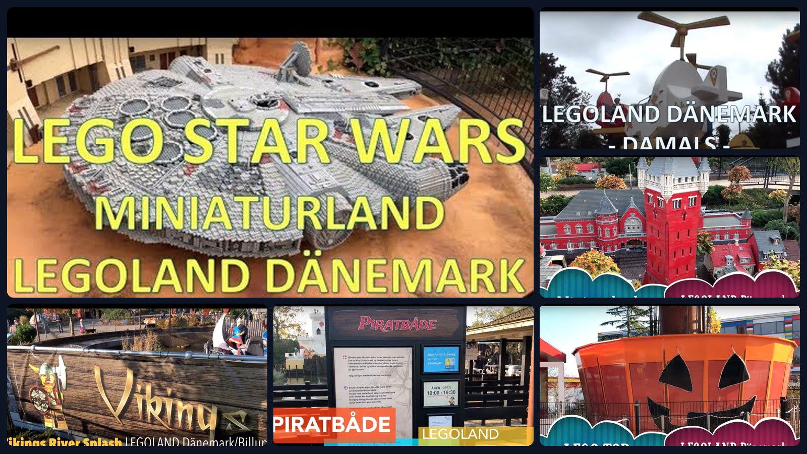 LEGOLAND Billund – Collage aus Attraktionen und Miniaturland