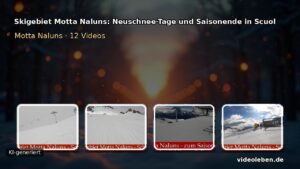 Neuschnee und Saisonende im Skigebiet Motta Naluns bei Scuol im Engadin