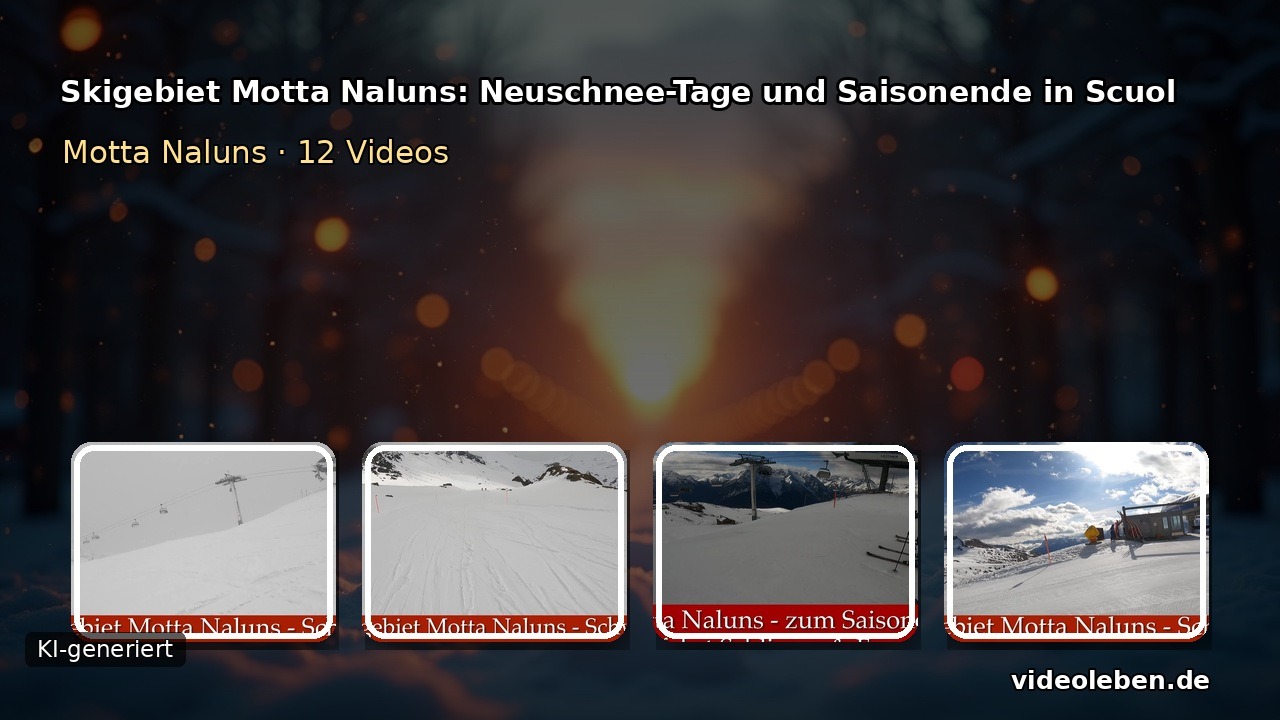 Neuschnee und Saisonende im Skigebiet Motta Naluns bei Scuol im Engadin