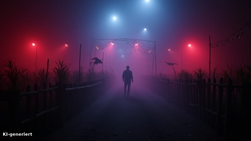 Vier Scare Zones gehören 2026 zum Halloween Horror Festival im Movie Park Germany (KI-generiert)