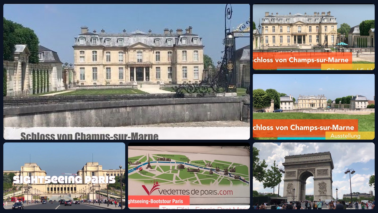 Sightseeing in Paris – Collage unserer Videos von Eiffelturm, Seine-Bootstour und Louvre