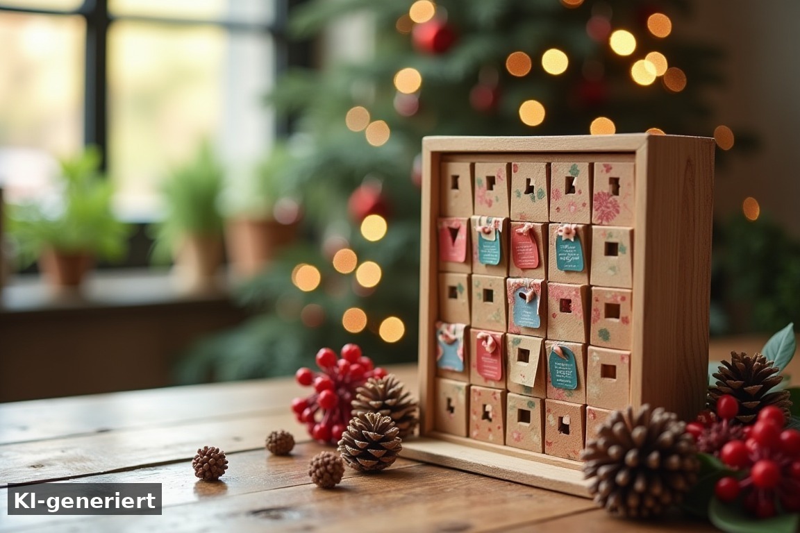 Gutscheine als T&uuml;rchen – DIY-Adventskalender basteln: 24 Ideen ohne Schokolade (KI-generierte Darstellung)