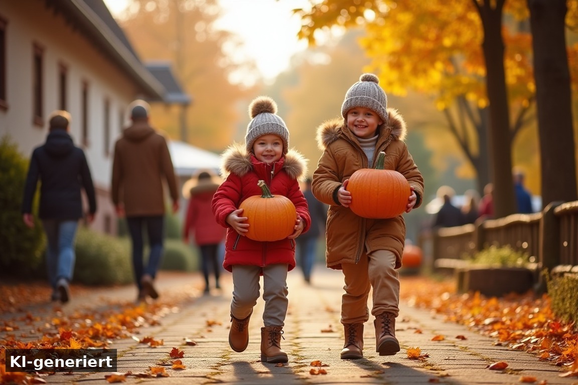 Eintritt: Kinder bis 14 Jahre kostenlos – Herbstmarkt Schloss Eulenbroich 2026: Familienausflug am 3. und 4. Oktober in Rösrath (KI-generierte Darstellung)