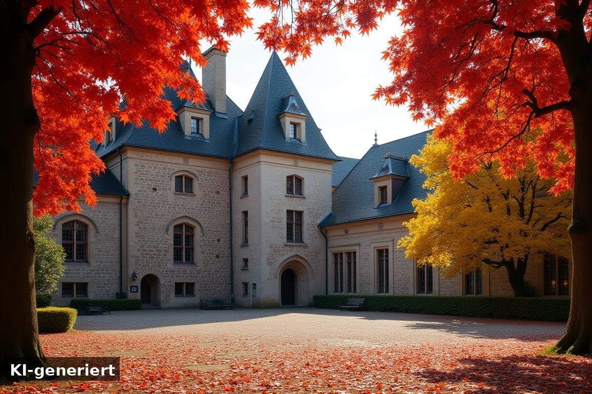 Das erwartet euch auf dem historischen Schlossgelände – Lebenslust Schloss Lüntenbeck: Herbstpartie in Wuppertal vom 9. bis 11. Oktober 2026 (KI-generierte Darstellung)