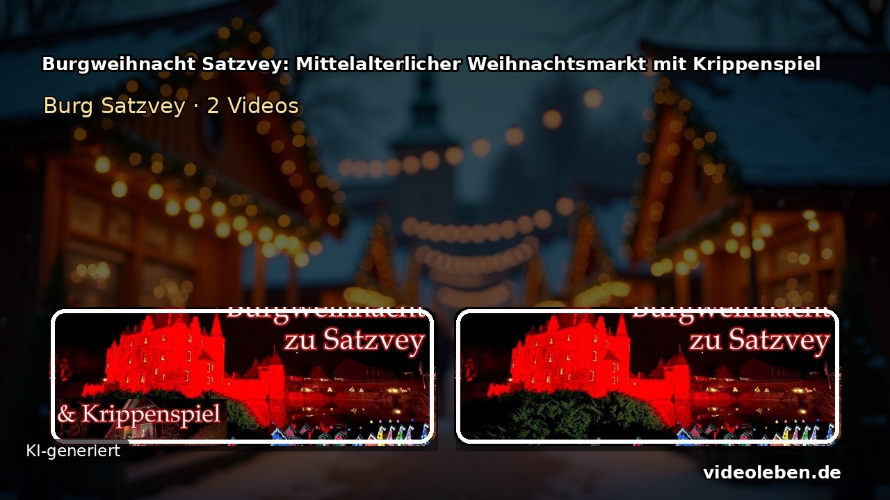 Burgweihnacht Satzvey: Mittelalterlicher Weihnachtsmarkt mit Krippenspiel (2 Video-Motive, KI-generierter Hintergrund)
