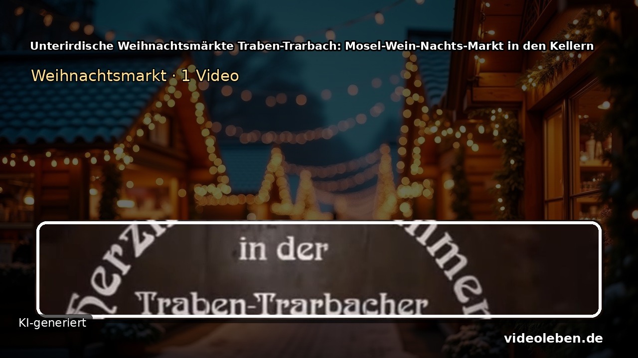 Unterirdische Weihnachtsmärkte Traben-Trarbach: Mosel-Wein-Nachts-Markt in den Kellern (1 Video-Motive, KI-generierter Hintergrund)