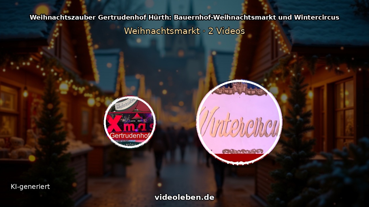 Weihnachtszauber Gertrudenhof Hürth: Bauernhof-Weihnachtsmarkt und Wintercircus (2 Video-Motive, KI-generierter Hintergrund)