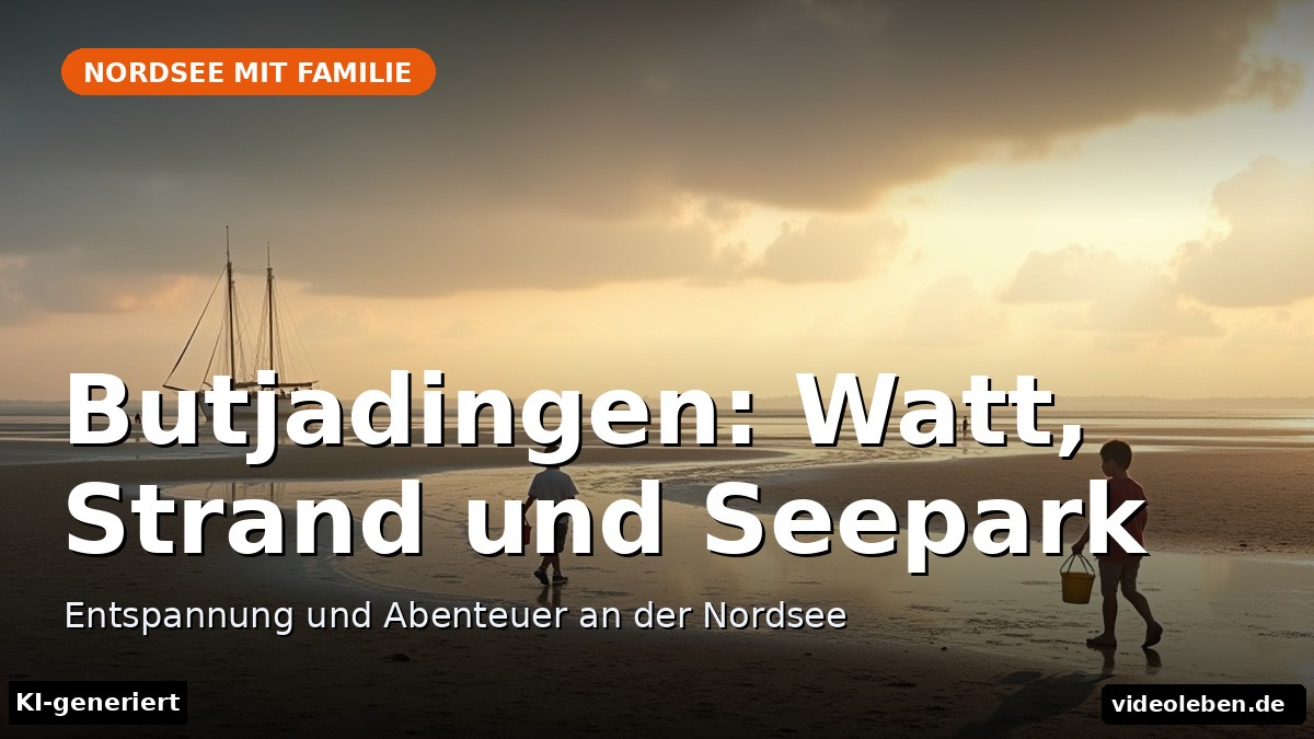 Text-Cover: Watt, Strandkörbe und Nordsee in Butjadingen (KI-generiert)