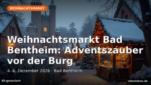 Weihnachtsmarkt Bad Bentheim: Adventszauber vor der Burg: 4.-6. Dezember 2026 · Bad Bentheim, Text-Cover mit Titel, KI-generiert