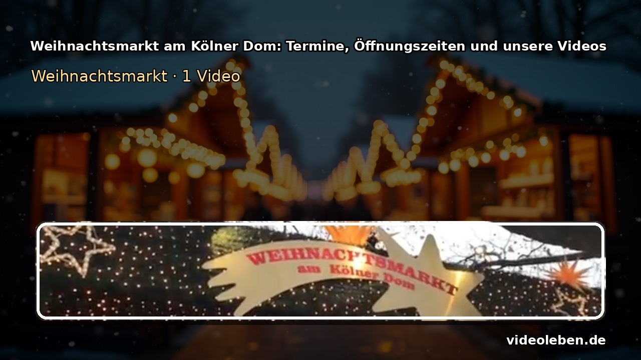 Weihnachtsmarkt am Kölner Dom auf dem Roncalliplatz mit beleuchteten Ständen vor dem Dom