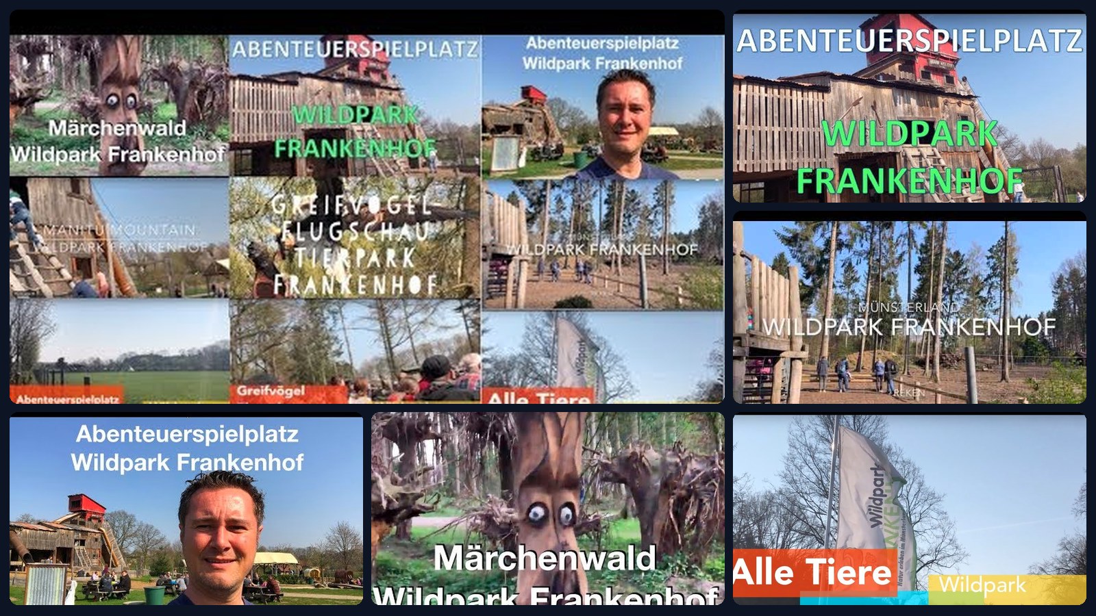 Wildpark Frankenhof in Reken – Collage unserer Videos aus Tierwelt, Märchenwald und Spielplatz