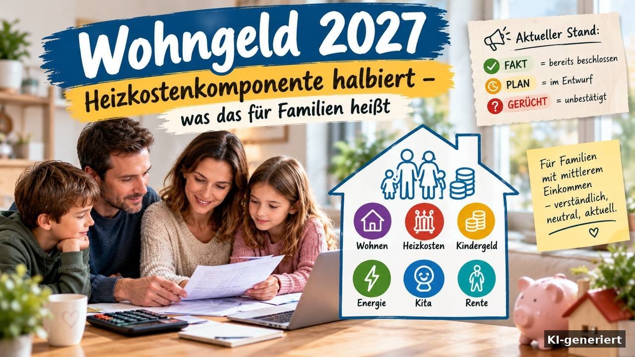 Wohngeld 2027: Heizkostenkomponente halbiert – was das für Familien heißt (KI-generiert)