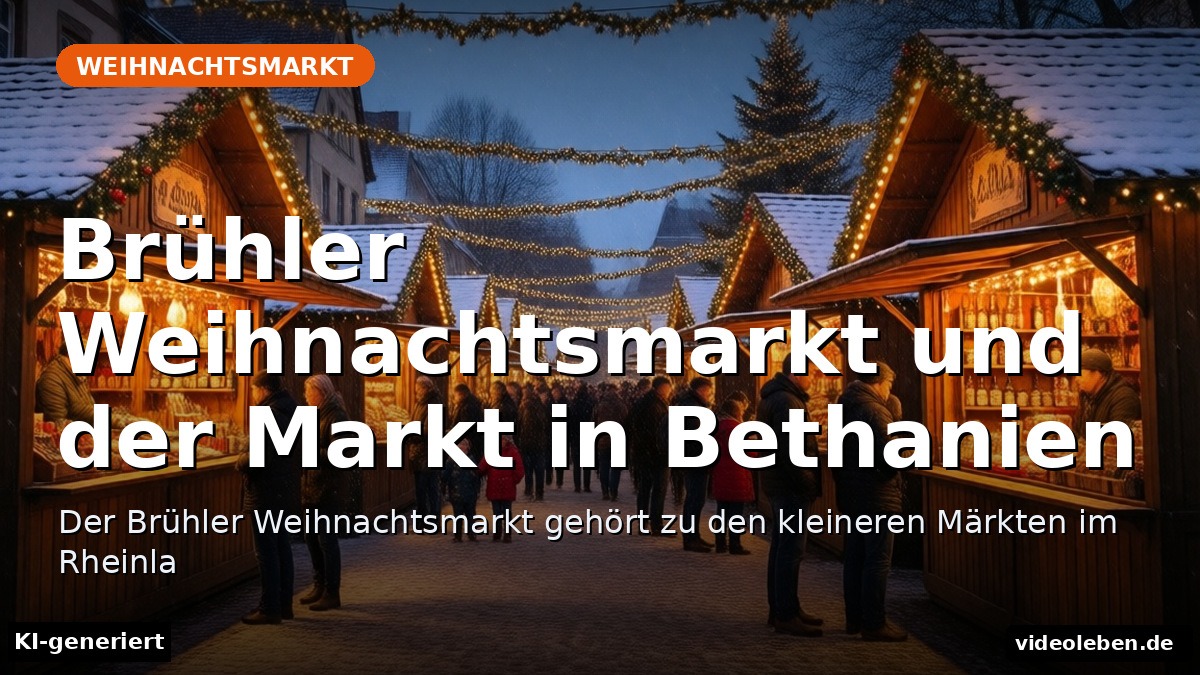 2 Märkte für Ruhe: Brühl & Bethanien im Advent: Der Brühler Weihnachtsmarkt gehört zu den kleineren Märkten im Rheinla, Text-Cover mit Titel, KI-generiert