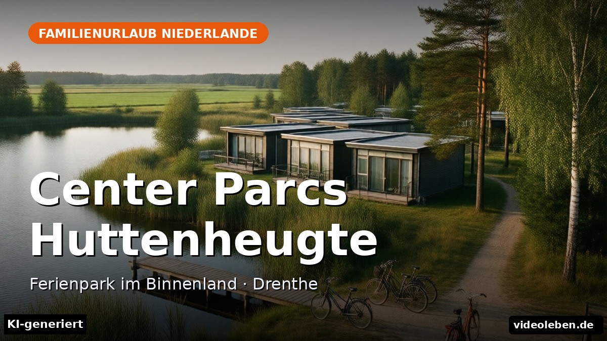 Center Parcs De Huttenheugte: Bungalows am Waldsee im Binnenland der Niederlande (KI-generierte Darstellung)