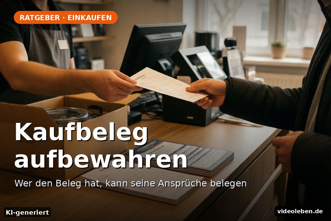 Kaufbeleg, Bedienungsanleitung und Kartons im Ladengeschäft – Symbolbild zu Gewährleistung und Garantie