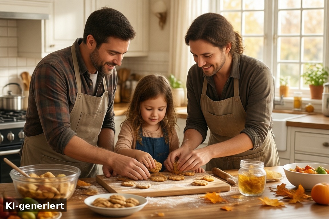 Herbst-Bucket-List: gemeinsam Plätzchen backen (KI-generierte Darstellung)