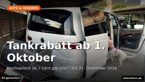 Tankrabatt ab 1. Oktober 2026 – Familienauto im Morgengrauen auf dem Weg in den Urlaub