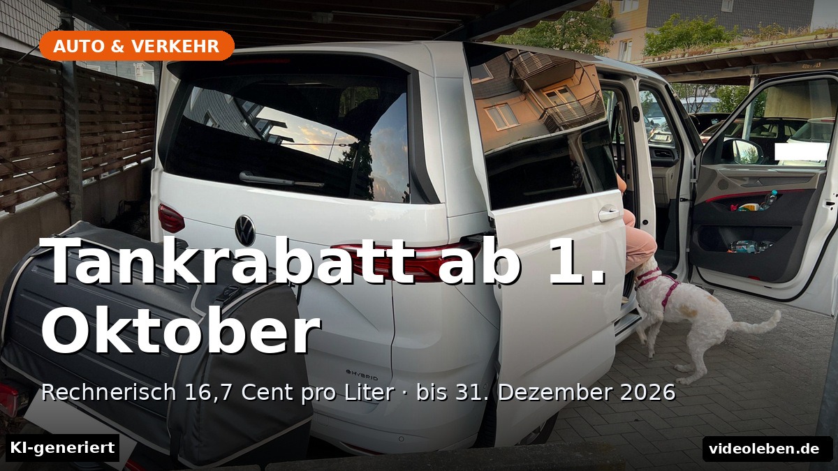 Tankrabatt ab 1. Oktober 2026 – Familienauto im Morgengrauen auf dem Weg in den Urlaub