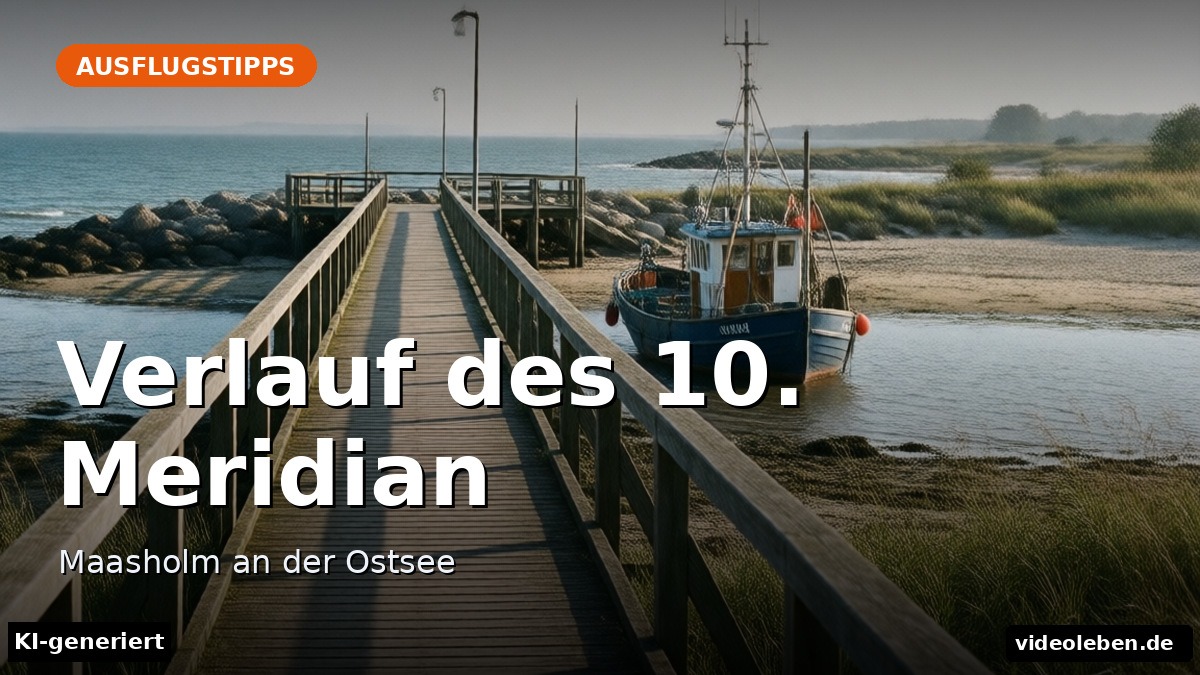 Verlauf des 10. Meridian – Maasholm an der Ostsee – Beitragsbild (KI-generierte Darstellung)