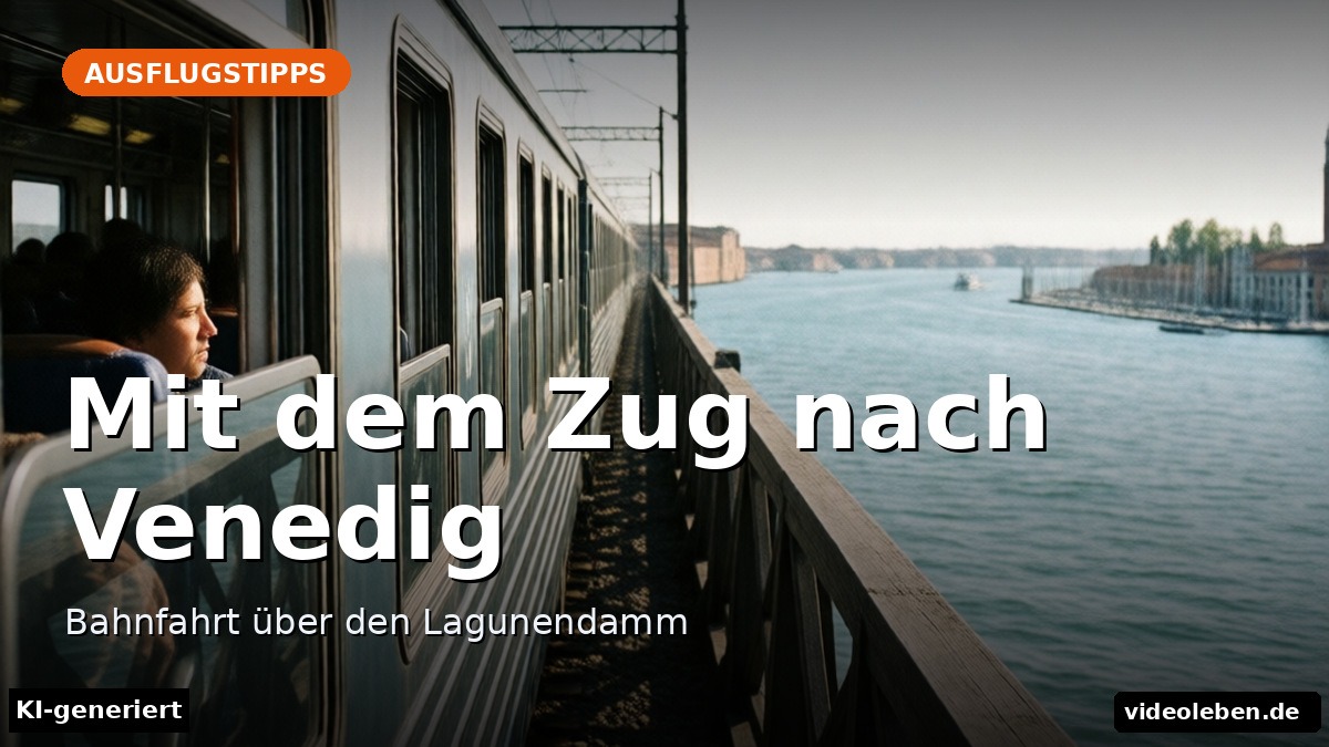 Mit dem Zug nach Venedig – Bahnfahrt über den Lagunendamm – Beitragsbild (KI-generierte Darstellung)