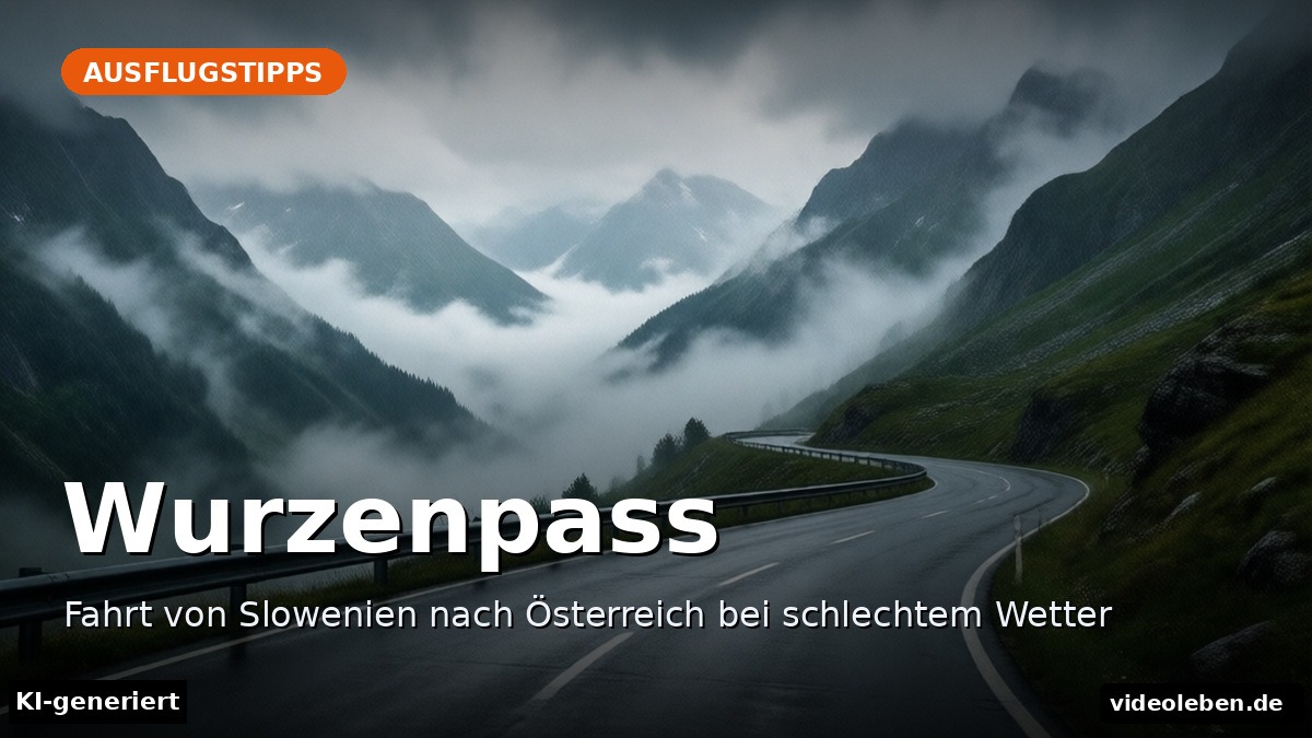 Wurzenpass – Fahrt von Slowenien nach Österreich bei schlechtem Wetter – Beitragsbild (KI-generierte Darstellung)