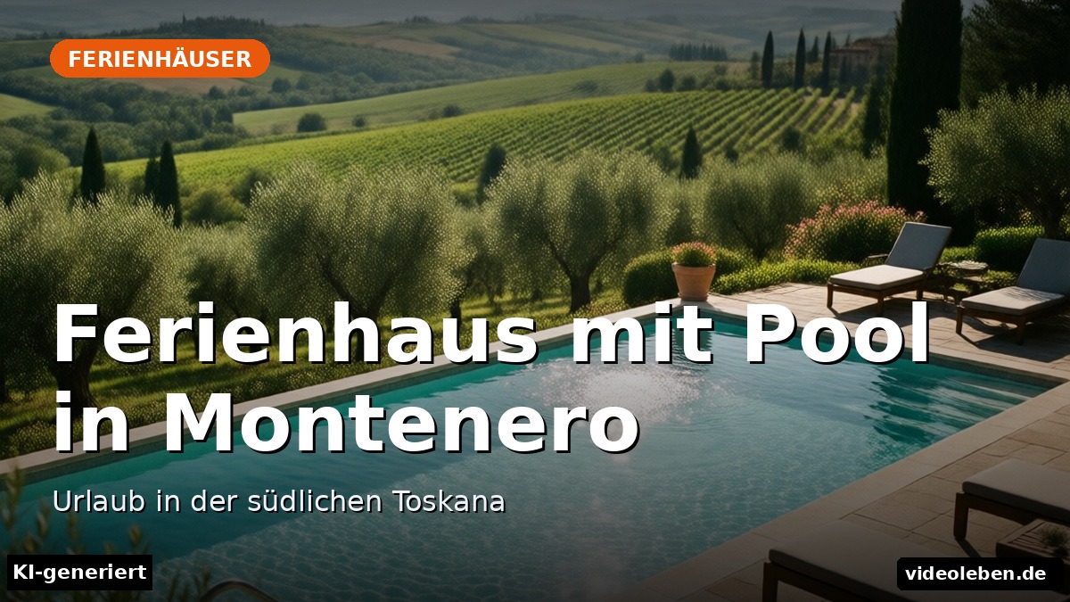 Ferienhaus mit Pool in Montenero – Urlaub in der südlichen Toskana – Beitragsbild (KI-generierte Darstellung)