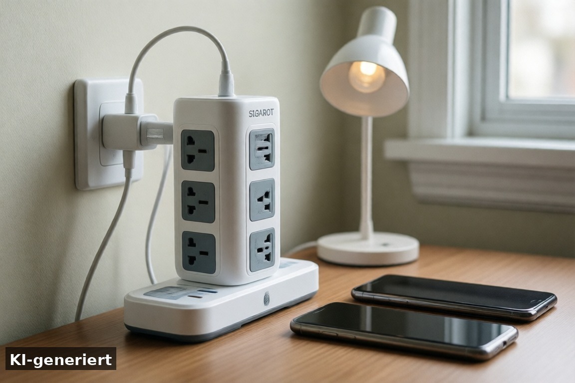 Unser Test-Eindruck zur Mehrfachsteckdose mit USB – STGAROT 5-in-1 Mehrfachsteckdose mit USB im Test – kompakt & praktisch (KI-generierte Darstellung)