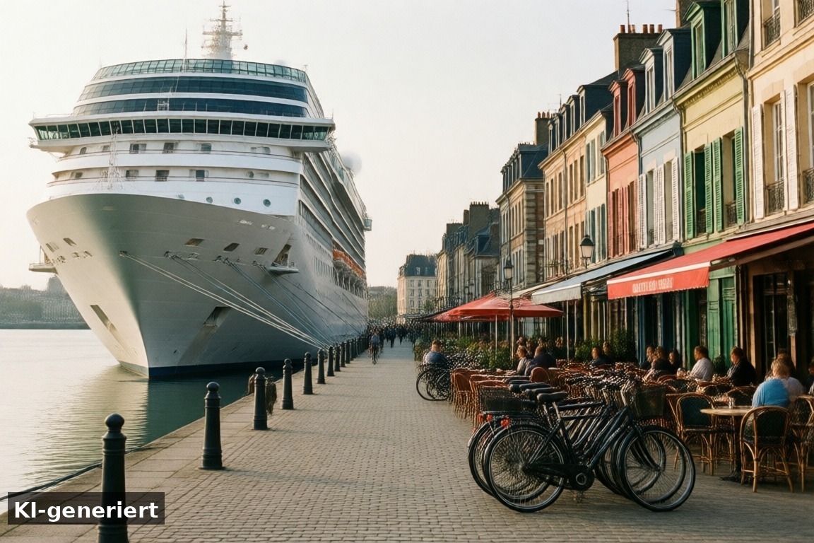 Landgang in Le Havre und Southampton – AIDA prima: Landgänge in Le Havre und Southampton (KI-generierte Darstellung)