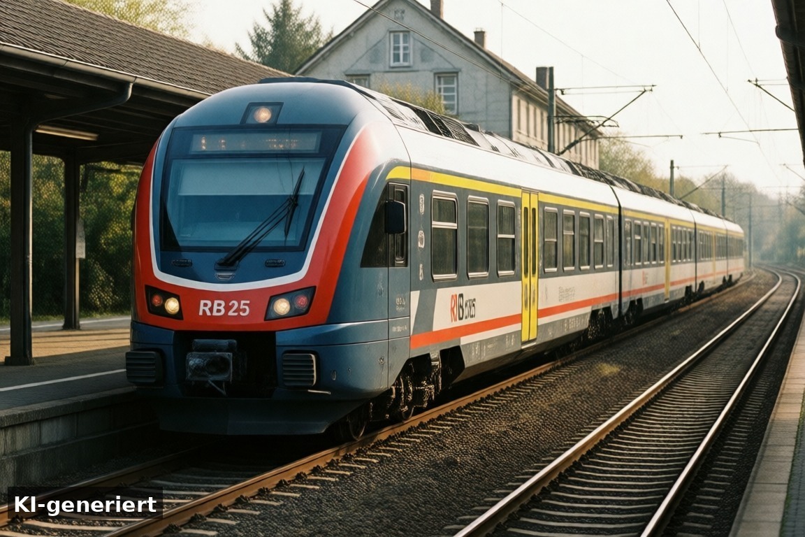RB 25 und RB 38 – Regionalbahn in NRW: RB 25, RB 31, RB 38 und RB 48 (KI-generierte Darstellung)
