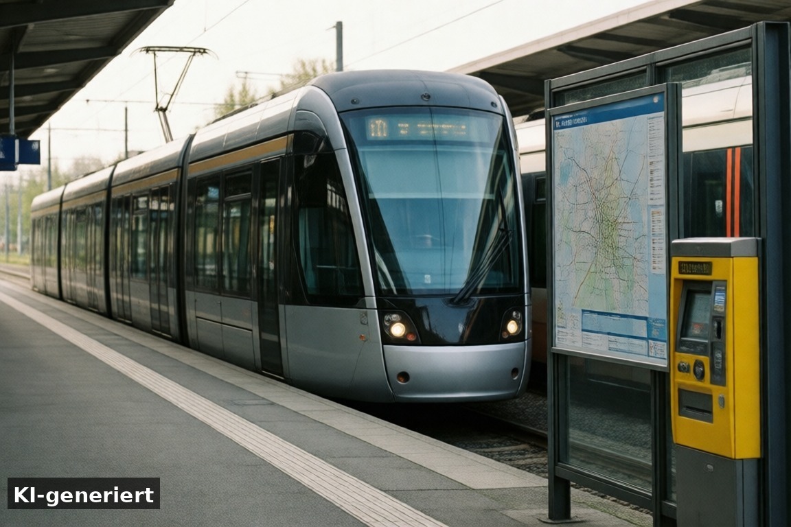 Straßenbahn und Stadtbahn: praktische Tipps – Straßenbahn und Stadtbahn in NRW: KVB, U75, U77 und Tram 101 (KI-generierte Darstellung)