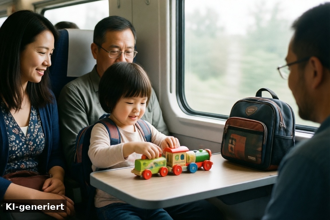 Warum sich Bahnfahren mit Kindern lohnt – Kurioses aus dem Bahnalltag: Sambabahn, Notfall und Streitgespräch (KI-generierte Darstellung)