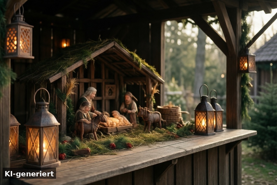 Termine, Öffnungszeiten und Eintrittspreise 2026 – Burgweihnacht Satzvey: Mittelalterlicher Weihnachtsmarkt mit Krippenspiel (KI-generierte Darstellung)