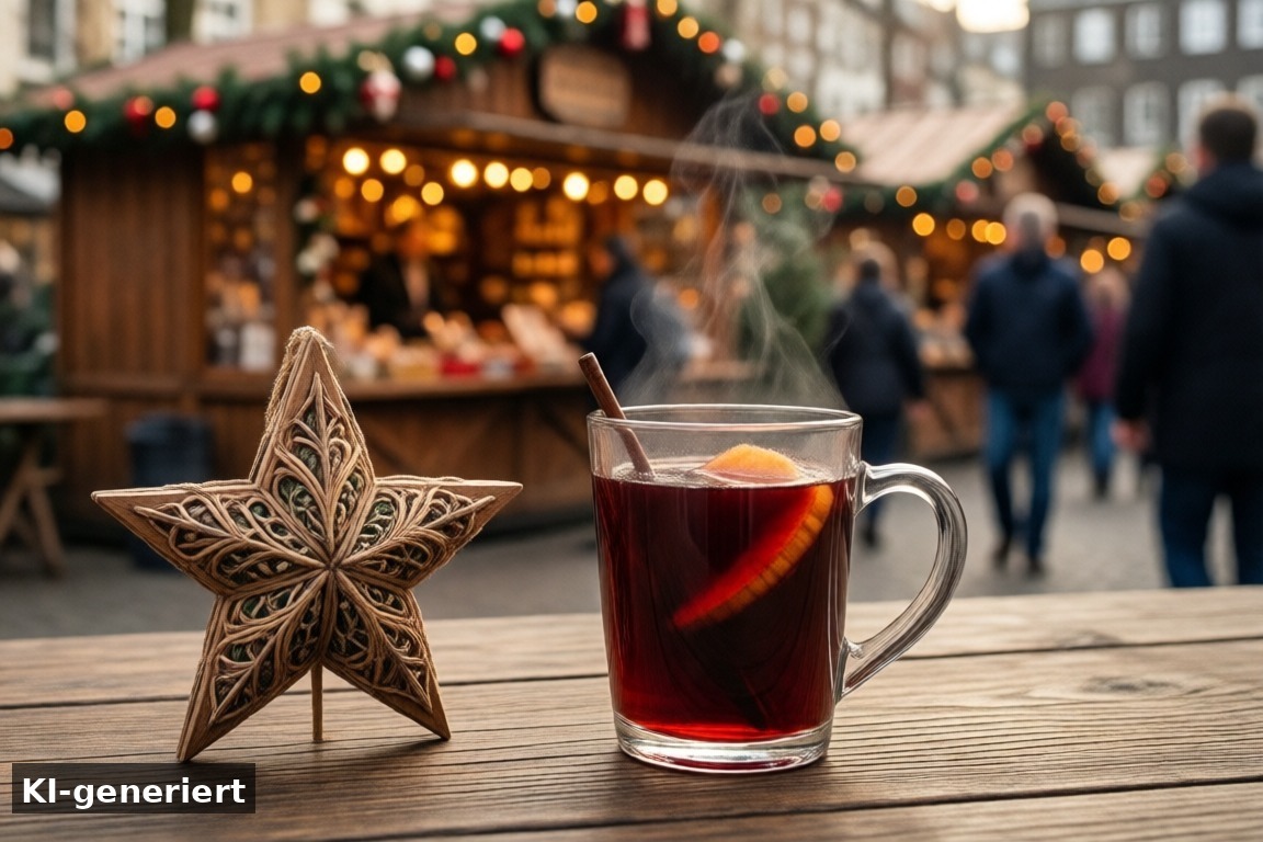Köln zur Adventszeit: Was sich noch lohnt – Weihnachtsmarkt am Kölner Dom: Termine, Öffnungszeiten und unsere Videos (KI-generierte Darstellung)