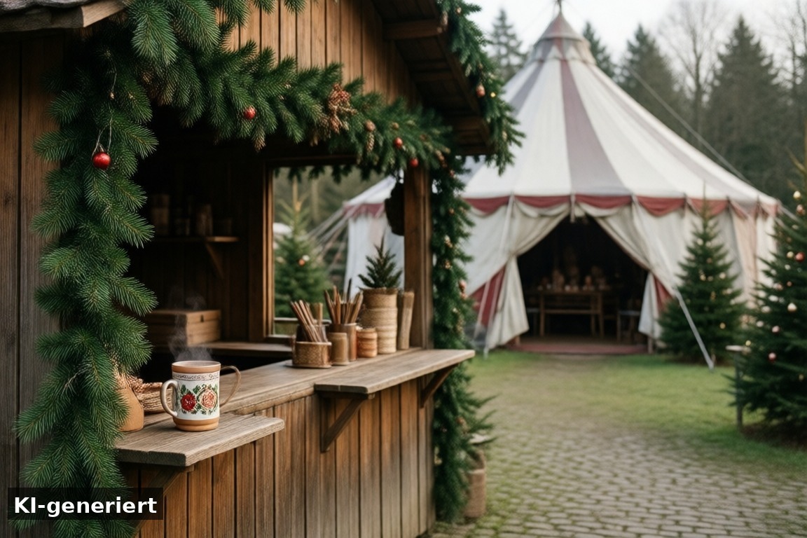 Termine, Eintritt und Anfahrt – Weihnachtszauber Gertrudenhof Hürth: Bauernhof-Weihnachtsmarkt und Wintercircus (KI-generierte Darstellung)