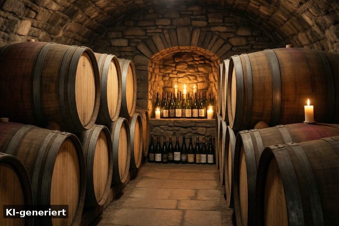 Traben-Trarbach: Stadt der Keller unter der Mosel – Unterirdische Weihnachtsmärkte Traben-Trarbach: Mosel-Wein-Nachts-Markt in den Kellern (KI-generierte Darstellung)