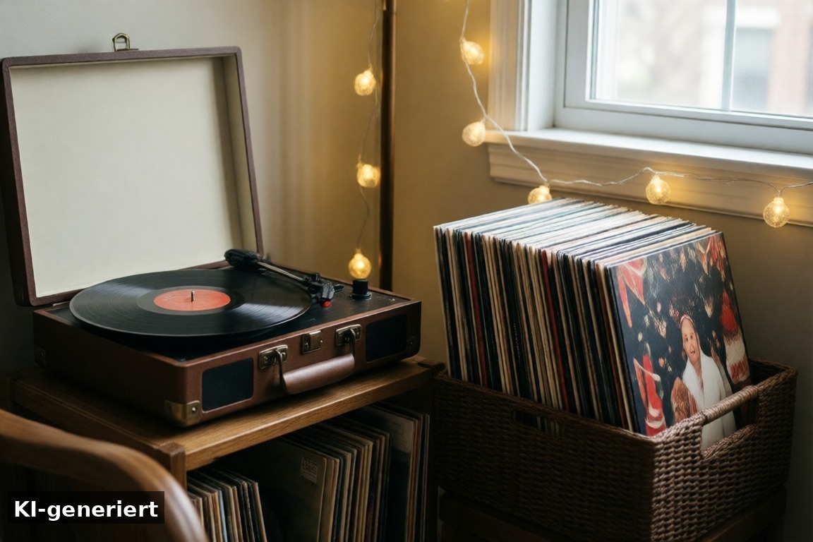 Tipps für die eigene Weihnachts-Playlist – Weihnachtsmusik, Playlists und Weihnachtsvideos: unsere Sammlung (KI-generierte Darstellung)