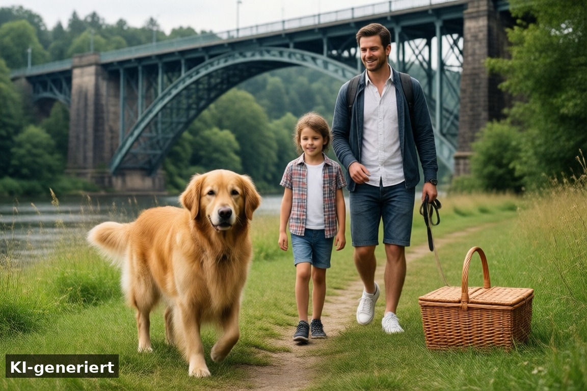 3. Müngstener Brückenpark: Klassiker direkt vor der Haustür – Wochenend-Tipps 19./20. September 2026 – Ausflüge mit Familie & Hund ab Solingen (KI-generierte Darstellung)