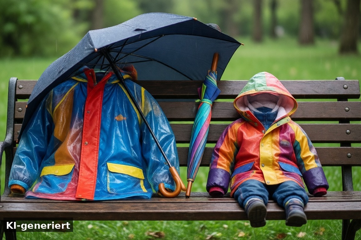 1. Wetterschutz: der wichtigste Block – Packliste Freizeitpark mit Kindern: 17 Dinge, die den langen Tag retten (KI-generierte Darstellung)