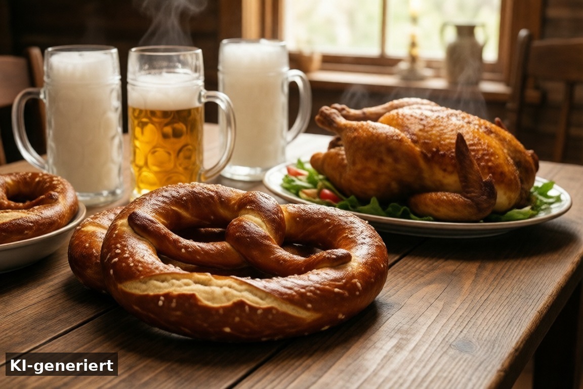 Essen und Trinken: Was wirklich gegessen wird – Oktoberfest-Party zuhause: Deko, Essen, Musik & Ausstattung (KI-generierte Darstellung)